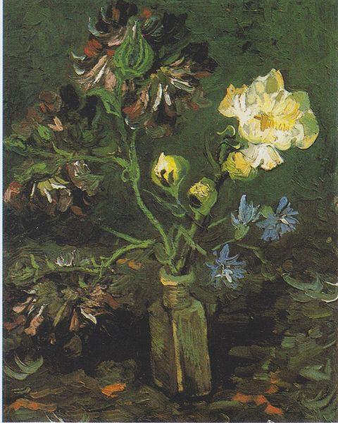 Vincent Van Gogh Vase with Forget-me-not and Peony Sweden oil painting art